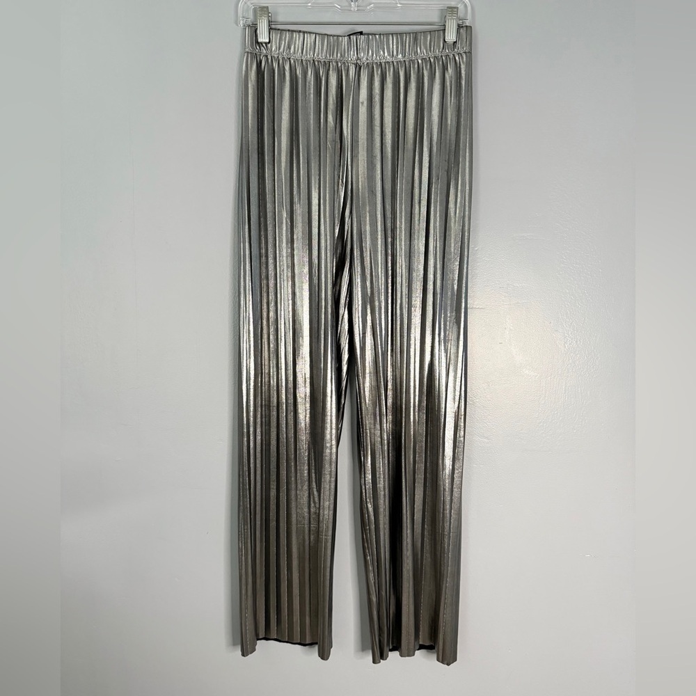 #6)  Sincerely Jules Silver Metallic Pleated soft pants